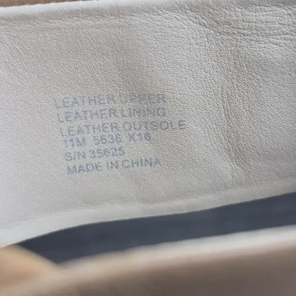 Tory Burch GIGI 65mm Wedge Royal Tan Leather Sandals Open Toe Women's Sz 11 M - Picture 9 of 9